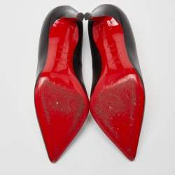 Pre Owned Christian Louboutin Black Leather Pigalle Pointed Toe Pumps Size 36.5