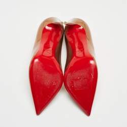 Pre Owned Christian Louboutin Metallic Patent Leather Pigalle Pumps Size 38