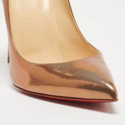 Pre Owned Christian Louboutin Metallic Patent Leather Pigalle Pumps Size 38