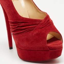 Christian Louboutin Red Suede Drapadita Pumps Size 38