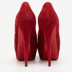 Christian Louboutin Red Suede Drapadita Pumps Size 38