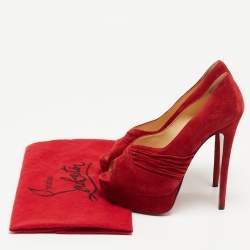 Christian Louboutin Red Suede Drapadita Pumps Size 38