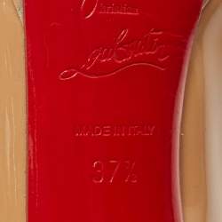 Pre Owned Christian Louboutin Beige Patent Pigalle Pumps Size 37.5