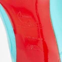 مملوكة مسبقًا Christian Louboutin Turquoise Patent Leather Pigalle Follies Pumps Size 37.5