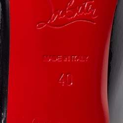 Pre Owned بوت للكاحل كريستيان لوبوتان جلد أسود لامع وشبكة مقاس 36.5