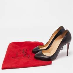 Pre Owned Christian Louboutin Black Leather Fifi Pumps Size 38