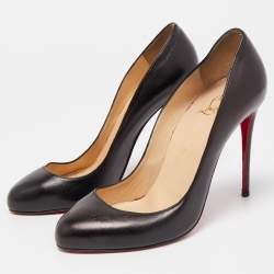 Pre Owned Christian Louboutin Black Leather Fifi Pumps Size 38