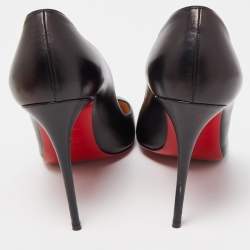 Pre Owned Christian Louboutin Black Leather Fifi Pumps Size 38