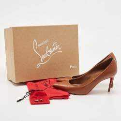 مملوكة مسبقًا Christian Louboutin Brown Leather Kate Pumps Size 36