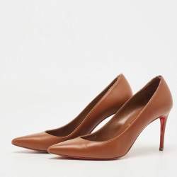 مملوكة مسبقًا Christian Louboutin Brown Leather Kate Pumps Size 36