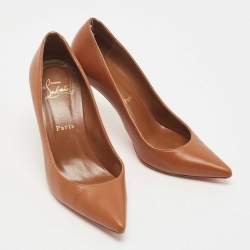 مملوكة مسبقًا Christian Louboutin Brown Leather Kate Pumps Size 36
