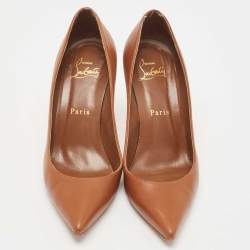 مملوكة مسبقًا Christian Louboutin Brown Leather Kate Pumps Size 36