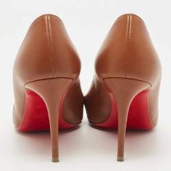 مملوكة مسبقًا Christian Louboutin Brown Leather Kate Pumps Size 36