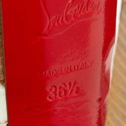 مملوكة مسبقًا Christian Louboutin White Leather Criss Cross Platform Ankle Strap Sandals Size 36.5