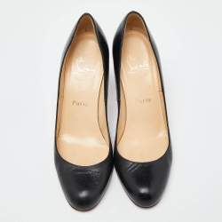 Christian Louboutin Black Leather New Simple Pumps Size 36.5