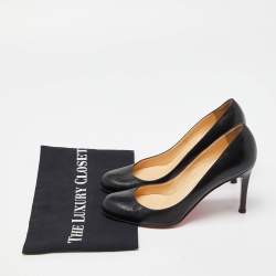 Christian Louboutin Black Leather New Simple Pumps Size 36.5