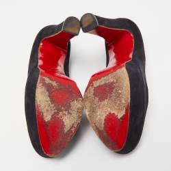 مملوكة مسبقًا Christian Louboutin Black Suede Bibi  Pumps Size 34.5