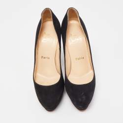 مملوكة مسبقًا Christian Louboutin Black Suede Bibi  Pumps Size 34.5