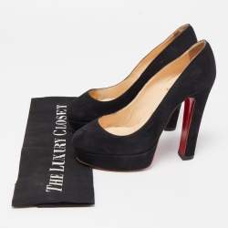 مملوكة مسبقًا Christian Louboutin Black Suede Bibi  Pumps Size 34.5