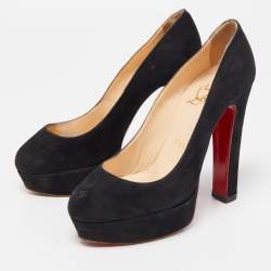 مملوكة مسبقًا Christian Louboutin Black Suede Bibi  Pumps Size 34.5