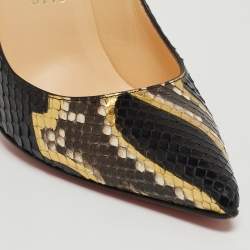 Pre Owned Christian Louboutin Tricolor Python Leather So Kate Pointed Toe Pumps Size 36.5