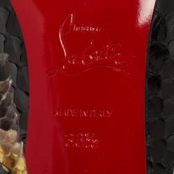 Pre Owned Christian Louboutin Tricolor Python Leather So Kate Pointed Toe Pumps Size 36.5