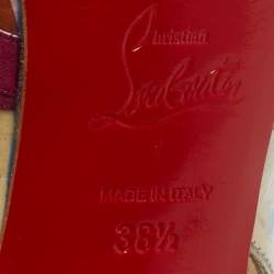 Pre Owned Christian Louboutin Multicolor PVC Trash Collection Lady Peep Sling Pumps Size 38.5