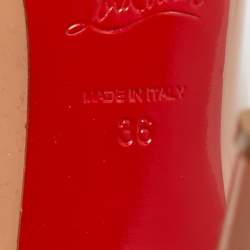 Pre Owned Christian Louboutin Beige Patent Leather Hot Chick Pointed Toe Pumps Size 36