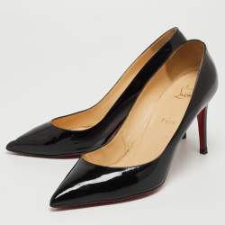 Pre Owned Christian Louboutin Black Patent Leather So Kate Pointed Toe Pumps Size 42