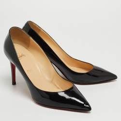 Pre Owned Christian Louboutin Black Patent Leather So Kate Pointed Toe Pumps Size 42