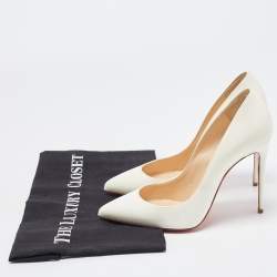 مملوكة مسبقًا Christian Louboutin White Patent Leather So Kate Pointed Toe Pumps Size 37.5
