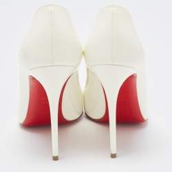 مملوكة مسبقًا Christian Louboutin White Patent Leather So Kate Pointed Toe Pumps Size 37.5