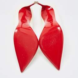 مملوكة مسبقًا Christian Louboutin White Patent Leather So Kate Pointed Toe Pumps Size 37.5