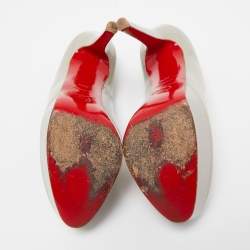 Pre Owned Christian Louboutin Grey Patent Leather Bianca Pumps Size 36.5