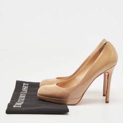 Christian Louboutin Beige Patent Leather New Simple Pumps Size 36.5