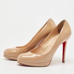 Christian Louboutin Beige Patent Leather New Simple Pumps Size 36.5