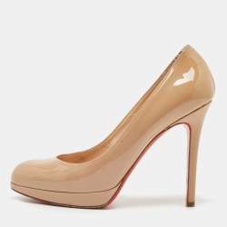 Christian Louboutin Beige Patent Leather New Simple Pumps Size 36.5