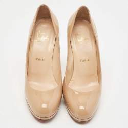 Christian Louboutin Beige Patent Leather New Simple Pumps Size 36.5