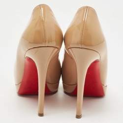 Christian Louboutin Beige Patent Leather New Simple Pumps Size 36.5