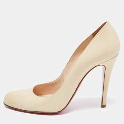 Christian Louboutin Cream Patent Leather Elisa Pumps Size 37.5