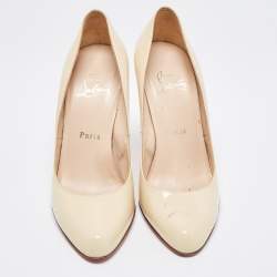 Christian Louboutin Cream Patent Leather Elisa Pumps Size 37.5