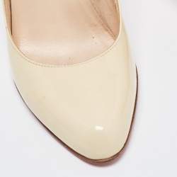 Christian Louboutin Cream Patent Leather Elisa Pumps Size 37.5