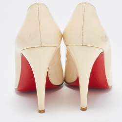 Christian Louboutin Cream Patent Leather Elisa Pumps Size 37.5