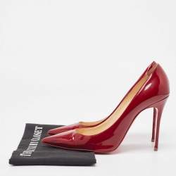 Pre Owned Christian Louboutin Burgundy Patent So Kate Pumps Size 40.5