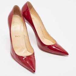 Pre Owned Christian Louboutin Burgundy Patent So Kate Pumps Size 40.5