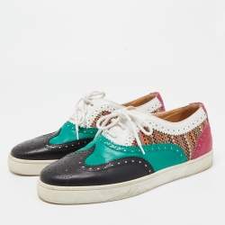 Pre Owned Christian Louboutin Multicolor Leather Oxford Sneakers Size 43