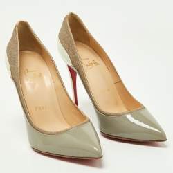 Christian Louboutin Tri-Color Patent Leather and Glitter Tucsick Pumps Size 35.5
