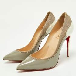 Christian Louboutin Tri-Color Patent Leather and Glitter Tucsick Pumps Size 35.5