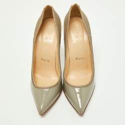 Christian Louboutin Tri-Color Patent Leather and Glitter Tucsick Pumps Size 35.5
