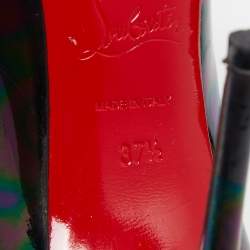 Pre Owned Christian Louboutin Multicolor Iridescent Leather Pigalle Follies Pumps Size 37.5